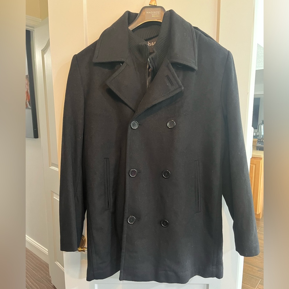 Haggar Classic Black Pea Coat